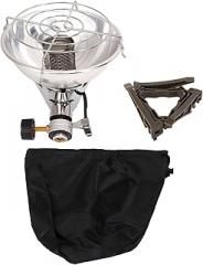 Gas Heater, Portable Outdoor Camping Gas Heater with Electronic Lighter, Stainless Steel Heating Stove for Winter Fishing Travel