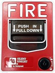 Silent Knight SK-Pull-DA Dual Action Intelligent Pull Station, Key Operated Test and Reset Lock Using Lock Plate Actuator, Key Matches Compatible FACP Locks, Braille Text On Station Handle