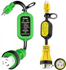 EyGde 50 Amp to 15 Amp 110 RV Adapter with Surge Protector+RV 50 amp to 110 Adapter with Surge Protector, Patented 4200J 15 Amp to 50 Amp Adapter