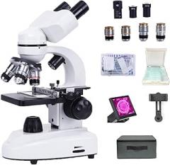 Compound Binocular Microscope,Compound Microscope with Electronic Eyepiece/Display,Up and Down Led Lights Binocular Biological Microscopes,10000