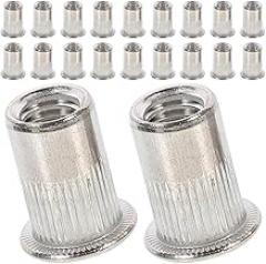 M5 Rivet Nuts 70PCS 304 Stainless Steel Flat Head Threaded Insert Nut for Quick Installation in Machinery and Electronics
