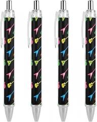 Black Electronic Bass Guitar Pattern Ballpoint Pens, Ink Pens 0.5mm Medium Point Smooth Writing Office Gel Pens for Men Women