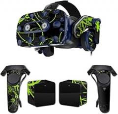 MightySkins Skin Compatible with HTC Vive Pro VR Headset - Green Distortion | Protective, Durable, and Unique Vinyl Decal wrap Cover | Easy to Apply, Remove, and Change Styles | Made in The USA