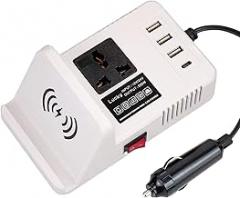 200W Car Charger Inverter - Automotive Voltage Converter, Fast Charging Adapter | 3 USB Ports for Mobile Phone Tablet Laptop, Vehicle Supply, Car Travel Electronics