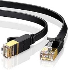 UGREEN Cat 7 Ethernet Cable, 6FT Ethernet Cable with 10Gbps High Speed, 100% Pure Copper Wire and Gold-Plated Connectors, Flat Design, Compatible with Gaming PS5/4/3 Xbox PC Laptop Modem Router