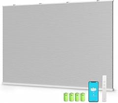 THIRDREALITY ZigBee Smart Blind Gen2, Motorized 100% Blackout Window Shades with Remote, Cordless Honeycomb Blinds, Automatic Height, C2 Rechargeable Batteries Powered, 34