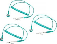 Anti Static Wristband Wire, 5ft 3Pcs PU Metal Single Wire with Alligator Clip for Computer Electronics Repair (Wristband Not Included)