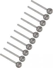 10pcs Diamond Grinding Bit - [10mm Dia 120 Grtis] Ball Head Carving Drill Bits Rotary Tool for Carving Polishing Use | 3mm Round Shank