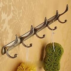 Robe Hook Clothes Hook Antique Brass Finish Bathroom Hardware Product Robe Hooks Bathroom Accessories 5 Hook