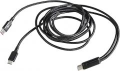 2 in 1 Type C Charging Cable with USB 5Pin & Type C Output Adapter Connectors Fast Charging Up to 27W for Electronics