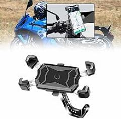 for GSX-8R GSX-8S Aluminum Alloy Mountain Motorcycle Adjustable Bracket 360° Rotating GPS Clip Shockproof Car Navigation Bracket GSX-S1000GT GSX-S1000GX Motorcycle Accessories (Mirror Base Style)