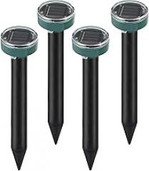 Solar Powered Outdoor Ultrasonic Device, 8 Pack Waterproof Sonic Stakes for Lawn and Garden, Electronic Yard Protection with Vibration