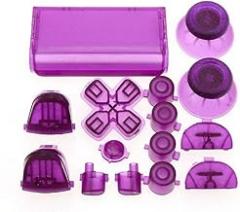 Buttons Full Set for PS4 Pro Joysticks Dpad R1 L1 R2 L2 Direction Key ABXY Buttons JDS 040 JDS-040 for Sony Playstion 4 Pro Controller(Clear Purple)