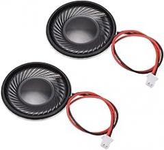 uxcell 1W 8 Ohm DIY Magnetic Speaker 28mm Round Shape Replacement Loudspeaker with PH2.0/1.25mm-2P Terminal Line for Electronic 2pcs