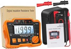 Insulation Tester Megohmmeter Digital Megohmmeter LCD Display Electronic Safety Generator High-Voltage Motor Power Capacitor Power Cable Arrester Maintenance Repair Test