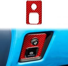 Red Car Electronic Parking Brake Switch Frame Decals Accessories Interior Trim Compatible with Chevrolet Corvette C8 2020-2025 2021 2022 2023 2024 Real Carbon Fiber Stickers