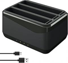 LP Insta 360 X4 Battery Charger Compatible with Insta360 X4 Battery Charger with USB Type-C Cable, 3-Slot Battery Charging Station with SD Card Storage Slot