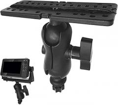 1 pc Marine Sonar Holder - Electronic Sonar Mount, Sonar Stand Base Plate | Multi Hole Boat Sonar Bracket, Universal 360 Degree Swivel Sonar Stand for Fishing Boat Marine Kayak Accessories