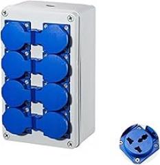 Outdoor rainwater Socket Three Holes 220V/ 10A Home Wall Mounted Multi-Function Outdoor Socket Box Electric car Charging(EU Socket,8K)