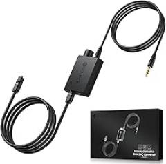 Neoteck 192kHz Digital to Analog Converter with Volume Adjustment,Optical to 3.5mm Converter with Built-in Amplifier Chipset DAC Converter Compatible for 3.5mm Headphones, Computer Speaker and etc.