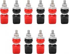 5PCS Black and Red J.50019(1) Current Binding Post Banana Jacks 4mm, M6 Brass Speaker Amplifier Terminal Connector Binding Post for Electronic Instruments Ships