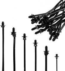 60 Pack Nylon Cable Ties, Universal Push Mount Zip Tie Nylon Car Mount Wire Tie, Heat Resistant Self Locking Cable Strap for Automotive/Construction/Electronic