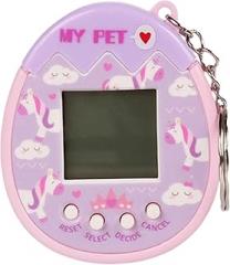 Virtual Pet Game Keychain - Child-Safe PP Electronic Pet with 90s Retro Design, Multi-Game Modes to Teach Responsibility & Social Skills (Durable for Kids) (Purple)