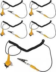 Ymiko 5pcs Stainless Steel Metal Star Claw Buckle Anti Static Ground Wire with PU, Convenient Quick Electrostatic Ground Buckles for Electronics Repair Work, Enough Quantity