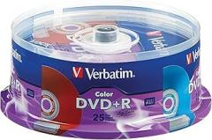 Verbatim 4.7Gb 16X Color DVD+R Spindle, 25/Pack