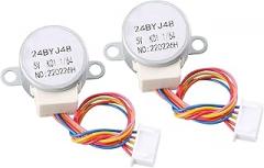 1/2Pcs 24BYJ48 DC 5V Reduction Stepper Electronic Starter 4-Phase 5-Wire 1/64 Reduction Rate Reducer Reducing Stepping Electronic Starter 24x19mm(1Pcs)