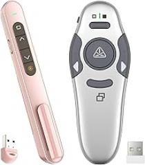 QUI Presenter Clicker Bundle | Pen-Shaped USB A Pink & Remote-Shaped USB A Silver