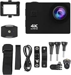 ciciglow Action Camera 4K, Wearable Rainproof Sports Camera, 170° Wide Angle, Electronic Stabilization DV, Cycling Action Camera with Mounting Accessories for Outdoor