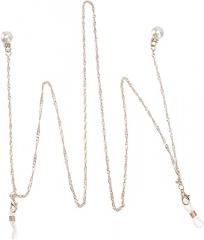 Milisten Fashion Pearl Eyeglass Chain with Dual Clips, Gold Metal Glasses Strap Non-skid Lanyard for Sunglasses and Reading Glasses, Stylish Women’s Eyewear Accessory for Daily Wear
