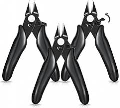 3 Packs 3. 5 Inch Wire Cutters Mini Soft Wire Snips Nippers Micro Cutter with Lock Flush Diagonal Cutting Pliers Small Flush Cut Pliers Jewelers Tools for Electronic(Black)