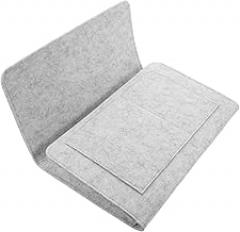 Portable Felt Bedside Storage Organizer Pouch Multi-functional Hanging Felt Bag for Electronics Accessories Remote Control and More Dorm Living Room and Travel Gray
