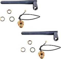 WiFi Antenna, SMA to IPX/u.fl Adapter Cable, 15cm, Black, Pack of 2, 2.4G, 5DB