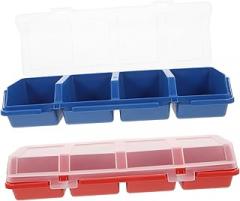 Homoyoyo 2pcs Screws Organizer Storage Box Lid Multi-compartment Parts Holder for Small Tools Fasteners and Electronic Components for Craft and Home Use and Colors