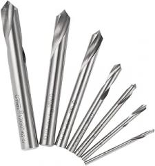 7pcs M42 HSS High Speed Steel Cobalt Spotting Drill Bits Set Round Shank 90 Degree Drilling Chamfering Tool