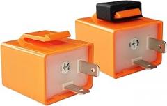 2Pcs 2-Pin 12V Speed Adjustable LED Electronic Flasher Relay Fix Motorcycle Turn Signal Hyper Flash Adjustable Motorcycle LED Turn Signal Hyper Indicator Flasher Relay Replacement