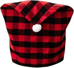 Milisten Christmas Chair Cover Set Plaid Chair Wrap White Pom Pom for Home Use Holiday Decor for Christmas Season