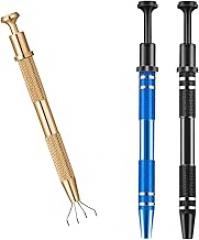 3 Pack Piercing Ball Grabber Tool 4 Claw Jeweler's Pick Up Tool Stainless Steel Piercing Ball Grabber Pearl Grabbers for IC Chip Electronic Components Nails Clamping Small Parts Tiny Objects