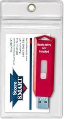 StoreSMART® - USB Flash Drive/Memory Cards & Business Card Holders 10-Pack - Zip-Top and Hang Hole - Open Short Side (R3578ZIPS-FLASH-10)