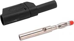 Hyuduo 10pcs 22.160 4mm Banana Plug Connector, Pure Copper Gold Plated PA Material for Electronic Test, with Insulated Safety Housing (Black)