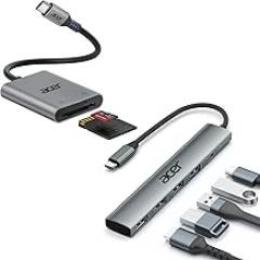 5 in 1 USB C Hub Bundle with 2 in 1 SD Card Reader