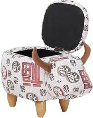 Cow Print Animal Foot Stool with Storage Leather Footrest 14.5