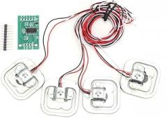 Weighting Sensor, 4PCS Personal 50kg Half Bridge Strain Gauge 1PC HX711 Module Pressure Sensor for High Precision Electronic Scale
