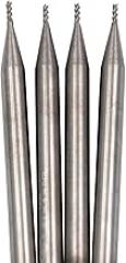 4Pcs/Lot,Micro Flat Square End Mill;UnCoated;Three Flute;Solid Tungsten Carbide CNC Router Bit for Aluminum Brass Bronze (1.6mm Mill Dia+4.8mm Cut Lg+4mm SHK+50mmOAL)