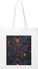 Bright light on electronic board Printing Woman Canvas Tote Bag Strong and durable for traveling, shopping, Daily One Size