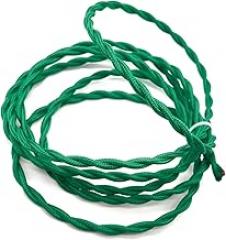 Jinchao-Twisted Cloth Covered Wire Antique Industrial Electronic Wire 2 * 0.75mm 5M/10M Flexibal Electric Lighting Cord for Pendant Light (Color : Green, Length : 1m)