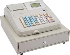 Cash Register for Small Businesses, 48 Keys Square Register Electronic Cash Register with 9 Drawers Box, Square Cash Registers Small Ticket Printer with Led Display for Store